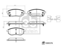 FEBI BILSTEIN 1000376 — Plăcuțe de frână disc