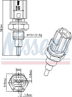 NISSENS 207098 — Senzor temperatură lichid de răcire