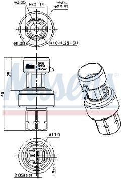 NISSENS 301022 — Пневмовыключатель кондиционера