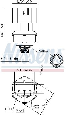 NISSENS 301037 — Întrerupător pneumatic aer condiționat