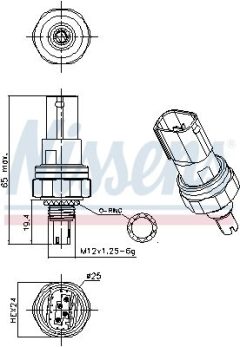 NISSENS 301046 — Пневмовыключатель кондиционера