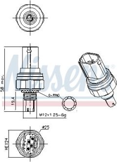 NISSENS 301072 — Întrerupător pneumatic aer condiționat