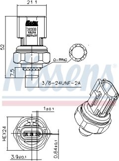 NISSENS 301100 — Пневмовыключатель кондиционера