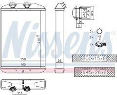 NISSENS 73344 — Радиатор печки
