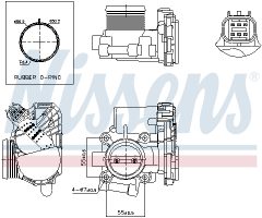 NISSENS 955009 — Clapetă de accelerație