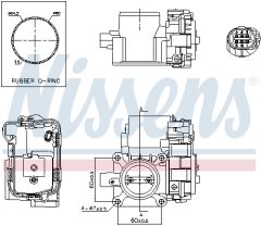 NISSENS 955088 — Clapetă de accelerație