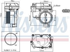 NISSENS 955259 — Clapetă de accelerație