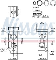 NISSENS 999544 — Supapă de expansiune aer condiționat