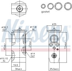 NISSENS 999557 — Supapă de expansiune aer condiționat