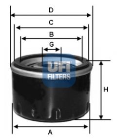 UFI 23.477.00 — Filtru de ulei
