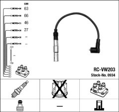 NGK 0934 — Set fișe bujii
