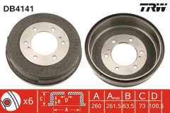 TRW DB4141 — Тормозной барабан