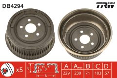 TRW DB4294 — Тормозной барабан