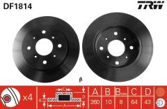TRW DF1814 — Disc de frână