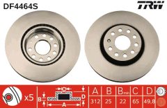 TRW DF4464S — Disc de frână