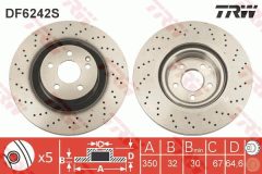 TRW DF6242S — Disc de frână