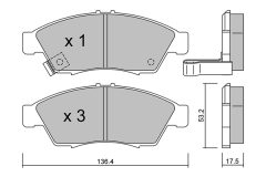 AISIN BPSZ-1003 — Plăcuțe de frână disc