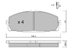 AISIN BPTO-1914 — Plăcuțe de frână disc