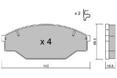 AISIN BPTO-1915 — Plăcuțe de frână disc