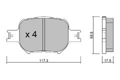 AISIN BPTO-1930 — Plăcuțe de frână disc