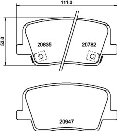 HELLA 8DB 355 040-511 — Plăcuțe de frână disc