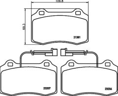 HELLA 8DB 355 018-421 — Plăcuțe de frână disc