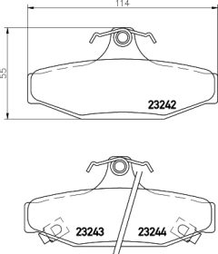 HELLA 8DB 355 009-571 — Plăcuțe de frână disc