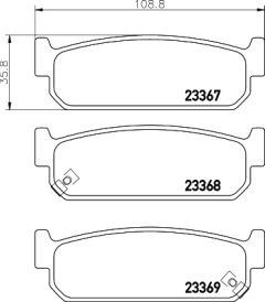 HELLA 8DB 355 036-621 — Plăcuțe de frână disc
