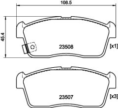 HELLA 8DB 355 015-071 — Plăcuțe de frână disc