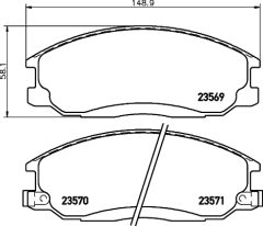 HELLA 8DB 355 009-991 — Plăcuțe de frână disc