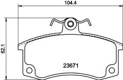 HELLA 8DB 355 010-341 — Plăcuțe de frână disc