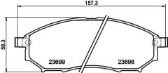 HELLA 8DB 355 021-101 — Plăcuțe de frână disc