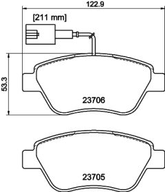 HELLA 8DB 355 016-071 — Колодки тормозные дисковые