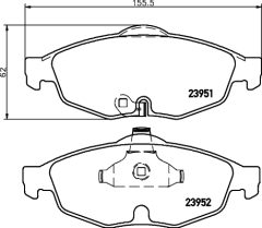 HELLA 8DB 355 011-991 — Plăcuțe de frână disc