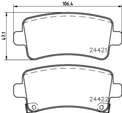 HELLA 8DB 355 012-991 — Plăcuțe de frână disc