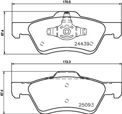 HELLA 8DB 355 014-961 — Plăcuțe de frână disc