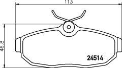 HELLA 8DB 355 013-111 — Plăcuțe de frână disc
