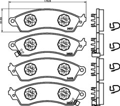 HELLA 8DB 355 021-031 — Plăcuțe de frână disc