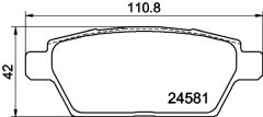 HELLA 8DB 355 015-091 — Plăcuțe de frână disc