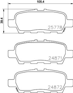 HELLA 8DB 355 028-021 — Plăcuțe de frână disc
