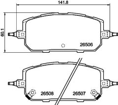 HELLA 8DB 355 044-221 — Plăcuțe de frână disc