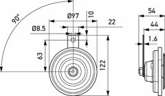 HELLA 3AL 002 952-811 — Claxon