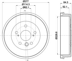 HELLA 8DT 355 300-031 — Tambur de frână