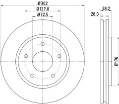 HELLA 8DD 355 115-841 — Тормозной диск
