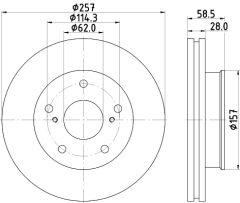 HELLA 8DD 355 117-821 — Disc de frână