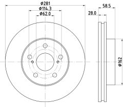HELLA 8DD 355 126-761 — Disc de frână