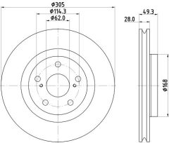 HELLA 8DD 355 135-241 — Disc de frână