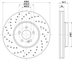 HELLA 8DD 355 134-452 — Disc de frână