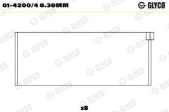 GLYCO 01-4200/4 0.30mm — Шатунный вкладыш