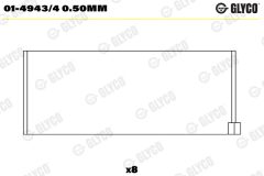 GLYCO 01-4943/4 0.50MM — Шатунный вкладыш